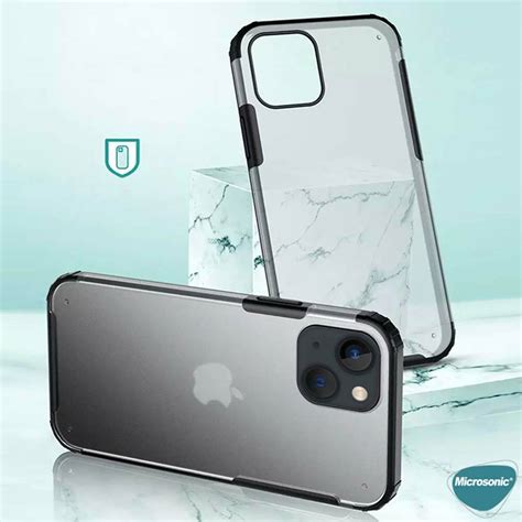 Microsonic Apple iPhone 13 Kılıf Frosted Frame Yeşil Kılıf Marketim