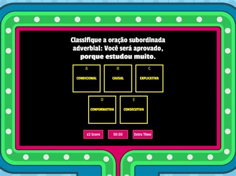 Quiz Das Ora Es Subordinadas Adverbiais Game Show De Tv