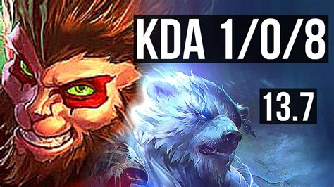 WUKONG Vs VOLIBEAR JNG 1 0 8 500 Games KR Master 13 7 YouTube