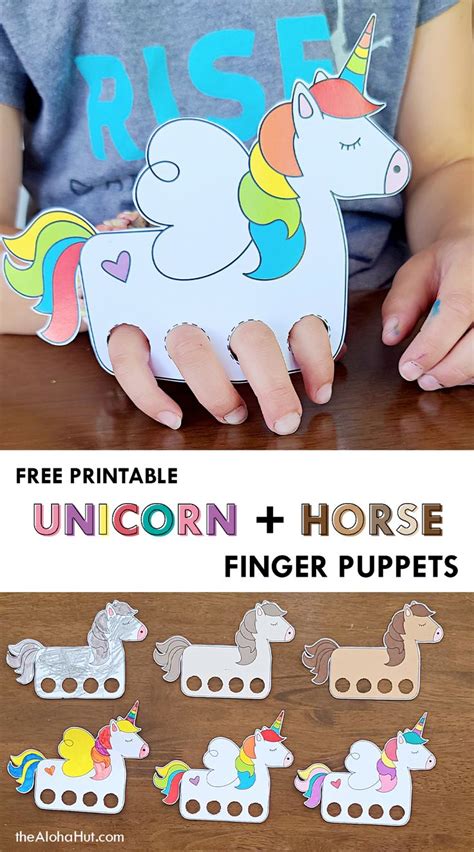 The Printable Unicorn And Horse Finger Puppets Are Perfect For Kids To