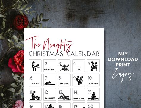 Sexy Advent Calendar For Couples Sex Challenge Printable Sex Game Etsy