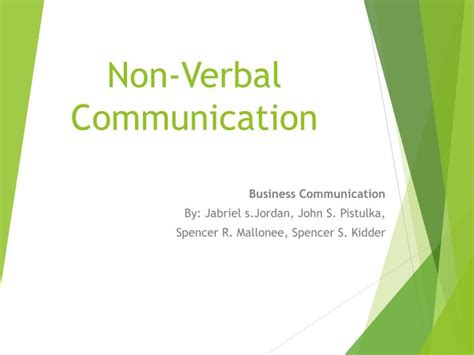 Ppt Non Verbal Communication Powerpoint Presentation Free Download Id 2001205