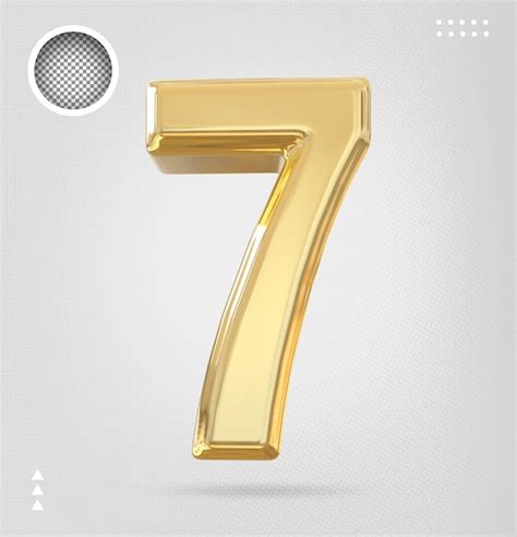 Premium Psd Number 7 Gold 3d