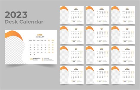 Scrivania Calendario 2023 Modello Design 11457901 Arte Vettoriale A