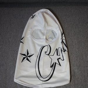 Cortez Ski Mask / White & Black Fleece Face-mask / Mountain Ski Skiing ...