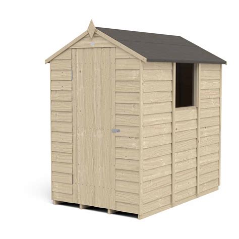 Forest Garden 6 X 4ft Overlap Pressure Treated Apex Garden Shed Wilko