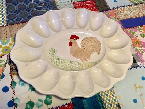 Vintage Rooster Deviled Egg Plate Vintage Kitchen Red Rooster Etsy Deviled Egg Plate Plates