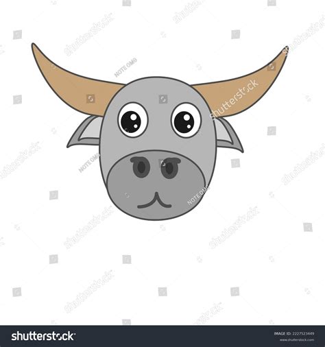 Cute Buffalo Cartoon On White Background Stock Illustration 2227523449 ...