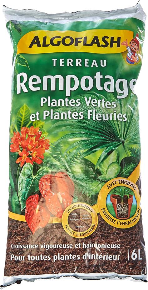 Algoflash Terreau Rempotage Croissance Vigoureuse Plantes Vertes Et