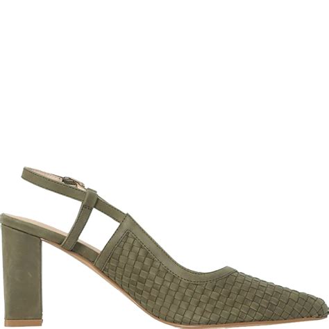 Nude Footwear Leona Olive Leather Slingbacks ShoeBeDoo