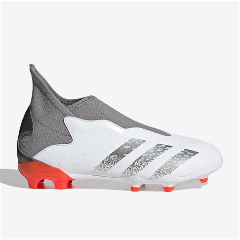 Adidas Enfant Predator Freak Sans Lacets Fg Blanc Acier M Tallique