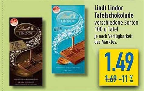 Lindt Lindor Tafelschokolade Angebot Bei Diska