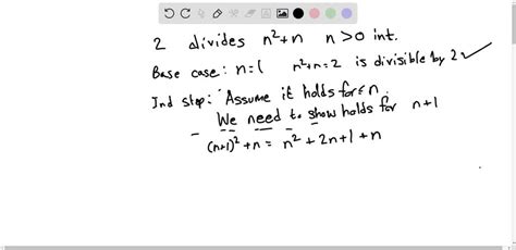 SOLVED Use proof by induction prove that 2 divides 𝑛 2 𝑛 whenever n