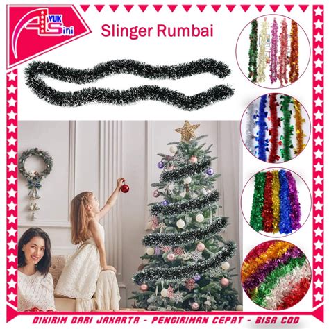 Jual As Slinger Tinsel Rumbai Meter Hiasan Pohon Natal Motif Bintang