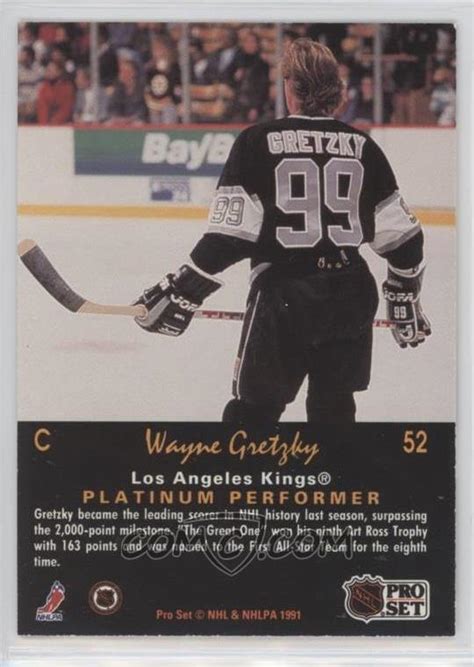 1991 92 Pro Set Platinum [base] 52 Wayne Gretzky [ex To Nm]