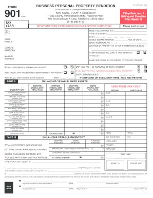 Fillable Online Tulsacounty Above Rendition Form With Data Entry