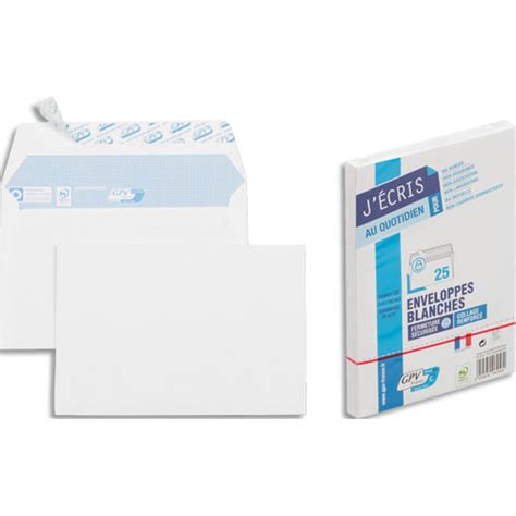 Gpv Paquet De Enveloppes Blanches Auto Adh Sives Grammes Format