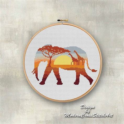 Cross Stitch Pattern Elephant Counted Cross Stitch Pattern Etsy De