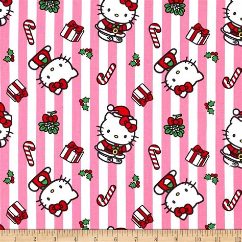 Hello Kitty Christmas Stripes Pink Hello Kitty Christmas Hello Kitty