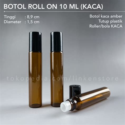 Jual Botol Roll On 10ml Kaca Amber Coklat Untuk Essential Oil Bola