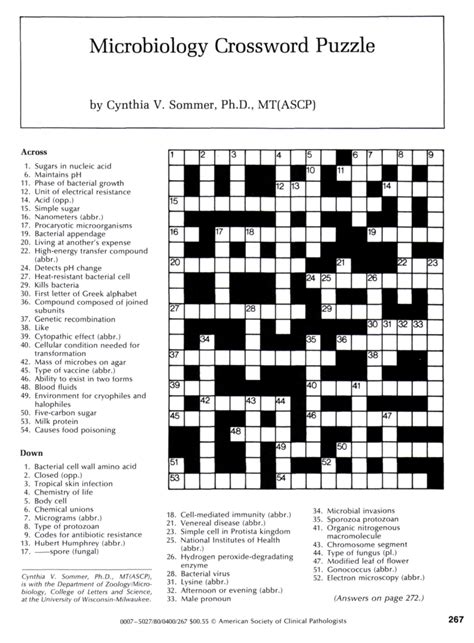 Microbiology Crossword Puzzle