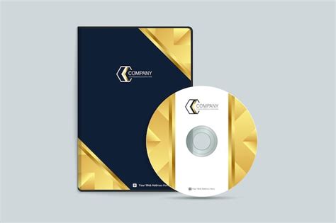 Premium Vector Gold Polygonal Dvd Cover Template