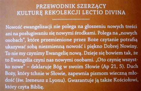 Przewodnik Po Rekolekcjach Lectio Divina Zeszyt Proste Wprowadzenie