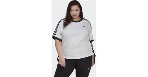 Adidas Always Original Laced T Shirt Plus Size In White Lyst Uk