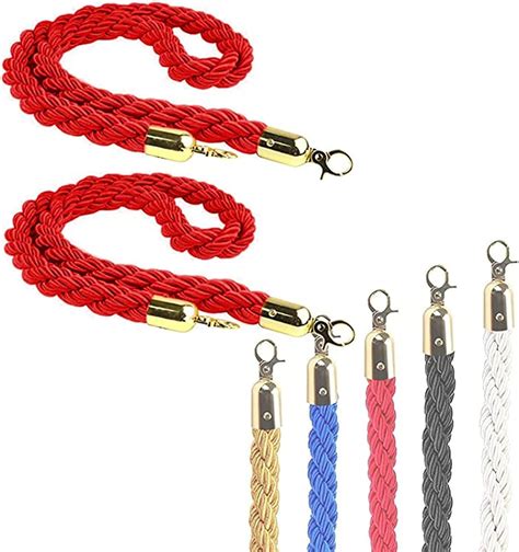 Amazon Yellow Queue Barrier Ropes With Gold Plated Hook Stanchion