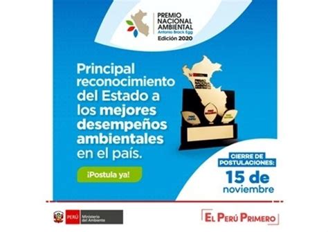 Minam Lanza Convocatoria Para El Premio Nacional Ambiental 2020