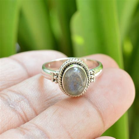 Labradorite Ring Sterling Silver Rings Handmade Silver Etsy