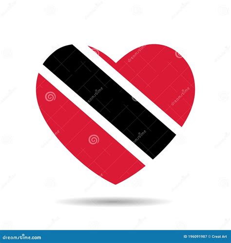 I Love Trinidad And Tobago Trinidad And Tobago Flag Heart Vector Illustration Isolated On White