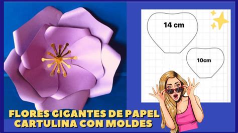 Diy Como Hacer Flores Gigantes De Papel Cartulina Moldes Para Flores De Papel Youtube