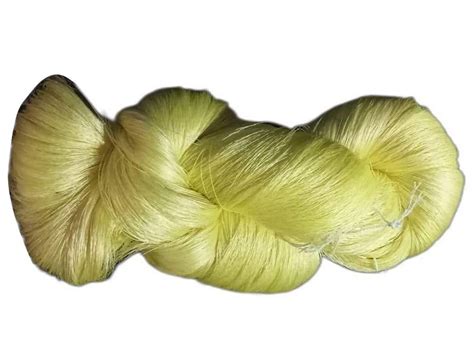 Plain Yellow Ply Semi Dull Twisted Silk Yarn For Garments At Rs