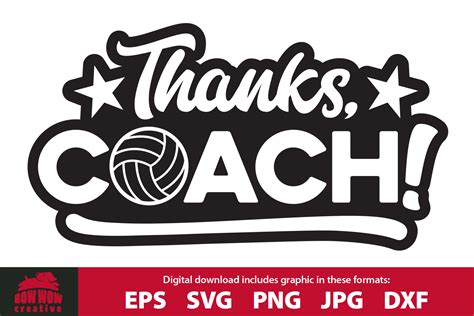 Thanks Coach - Volleyball SVG, EPS, JPG, PNG, DXF