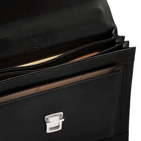 Black Leather Briefcase | Fantini Pelletteria