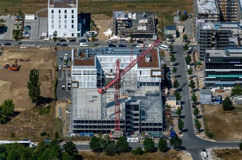 Luftbild Würzburg Baustelle zum Neubau des Parkhauses am Büro und