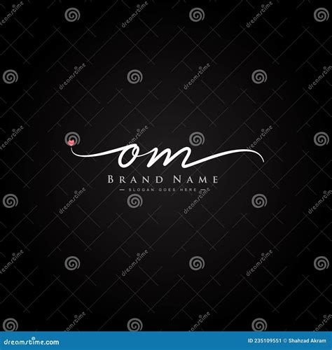 Initial Letter OM Logo Handwritten Signature Logo Stock Vector