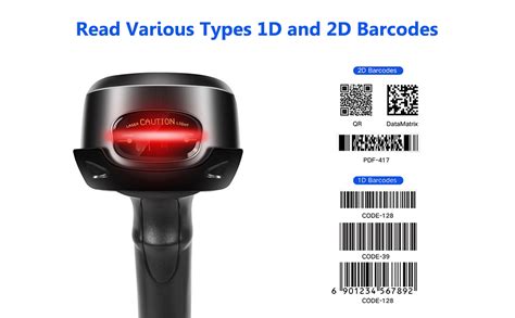 JRHC Scanner De Codes Barres Sans Fil Portable 1D 2D PDF Collecteur De