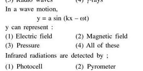 In A Wave Motion Y Asin Kx−ωt Y Can Represent Filo