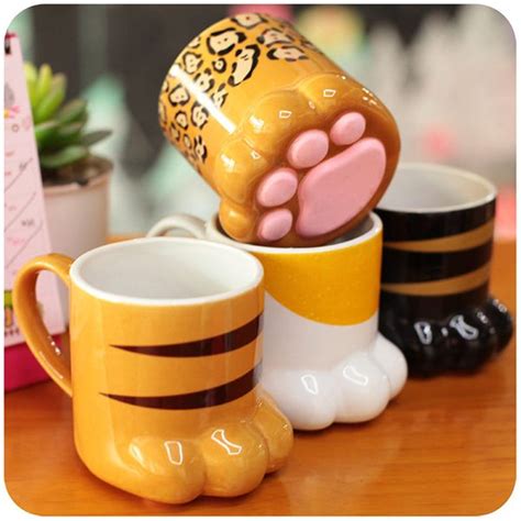 Irresistible Super Cute Cat Paw Design Porcelain Coffee Mugs Mugs