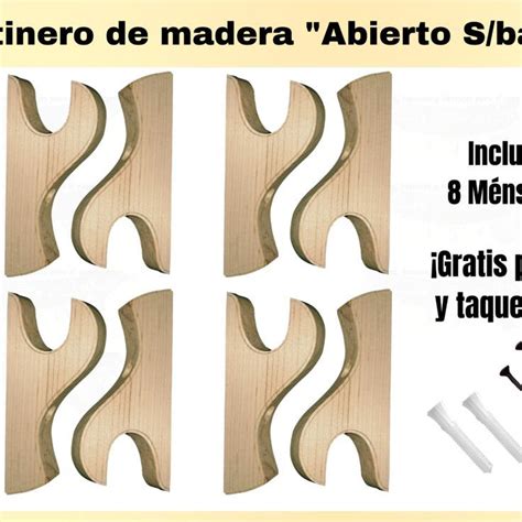 Cortinero De Madera Sencillo Sin Base Abierto 4 Pares 289