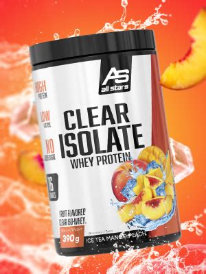 All Stars Clear Isolate Whey Protein Mango Peach Eistee I G Eiwei