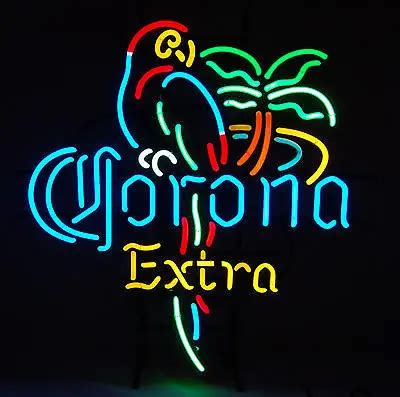 NEW Corona Rare Stained Glass Parrot Bar Mirror Sign 24 X20 GLASS NEON