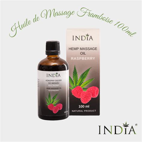 India Huile De Massage Au Chanvre Parfum Framboise Ml