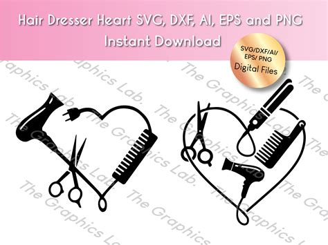 Hair Dresser Svg Hair Dresser Heart Svg Hair Stylist Heart Svg Png