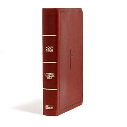 CSB Large Print Personal Size Reference Bible Brown LeatherTouch Red