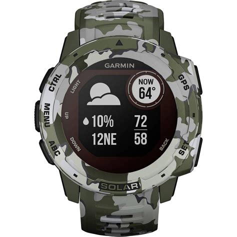 Garmin Instinct Solar Camo chytré hodinky 45 mm maskáčová zelená Půhy cz