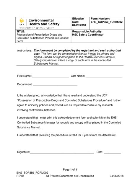 Fillable Online Ehs Ucf Name Of Policy Allergy Immunotherapy Ucf Fax