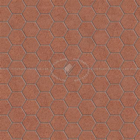 Tuscany Hexagonal Terracotta Sandblasted Red Tile Texture Seamless